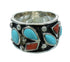 Turquoise And Coral Silver Jewelry Southwestern Ring Size 5 AX82226